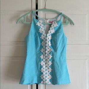 Lilly Pulitzer Blue Embellished Camisole